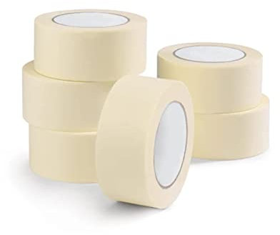 Jdel Kreppband, Maler-Klebeband, Feinkrepp, zum sauberen Aufkleben bei Malarbeiten (6 Rollen, 48 mm x 45 m)