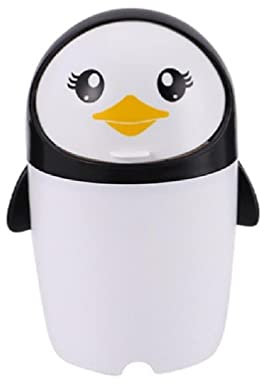 Navna Desktop Mini Garbage Bin With Lid Trash Bin Storage Box Girl Pen Holder For Children Adults White/Black/Gray 3.15L Rectangular 15x21x21cm