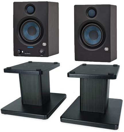 PreSonus Eris 4.5BT Aktive Bluetooth Studio Monitor-Boxen Lautsprecher 2nd Gen Schwarz + keepdrum Boxenständer