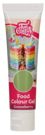 FunCakes Food Colour Gel Groseille à Maquereau: Colorant Alimentaire Gel Concentré pour le Fondant, la Pâte d'Amande, la Crème. Dosage Simple et Facile. Créer des Couleurs Vives. Halal. 30 g