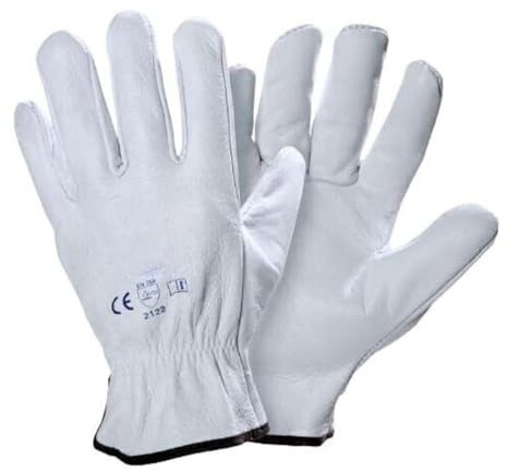 SADISRLS 12 Paia Guanti da Lavoro in Pelle Fiore Bovino, Taglia 9 (L), Ideali per Edilizia, Carpenteria, Giardinaggio, Meccanica, Altamente Resistenti e Professionali Rinforzati