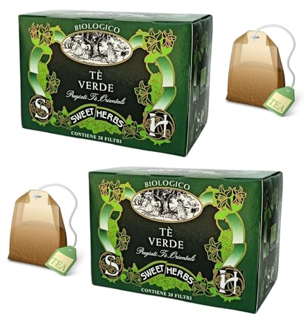 Sweet Herbs® | Rent ekologiskt grönt te | Orientaliskt grönt te utan smaker - 2 x 20 filter i individuella påsar (60 gr)