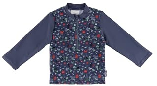 Sterntaler Badeshirt Unterwasser – Langarm UV-Shirt für Jungen mit Meeresmotiv – UV-Schutz 50+ Schwimmshirt mit Frontreißverschluss - Kinder Bademode – Farbe blau, Größe 116