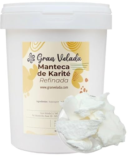 Gran Velada Manteca de Karité Refinada 250ml | Sin Olor ni Color | Ideal para Cremas Antiedad, Acondicionadores y Productos de Cuidado Solar | Hidratante y Antiinflamatoria | Cosmética natural