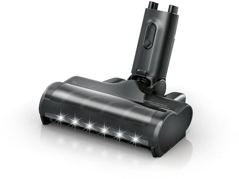 Bosch Hartboden-Softdüse mit LED-Beleuchtung BHZUNGHF, für Unlimited 9 und 10 Akku-Staubsauger, ideal für Parkett und Fliesen, sanfte Reinigung, Original-Zubehör, motorisierte Bürste, schwarz