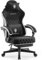Dowinx Gaming Chair for Adults With Footrest, Ergonomic High Back Fabric Chair With Pocket Spring Cushion, Massage Lumbar Support - Black
