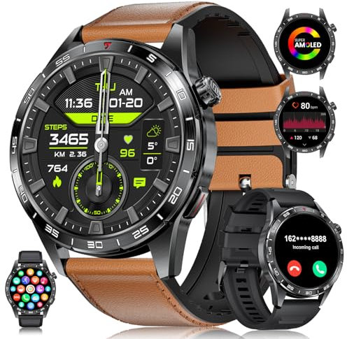LIGE 2025 Montre Connectée Homme avec Appel Bluetooth,1.43'' Amoled Écran,110+ Modes Sport,IP68 Étanche Montre Fitness avec Fréquence Cardiaque,SpO2,Moniteur de Sommeil pour Android iOS
