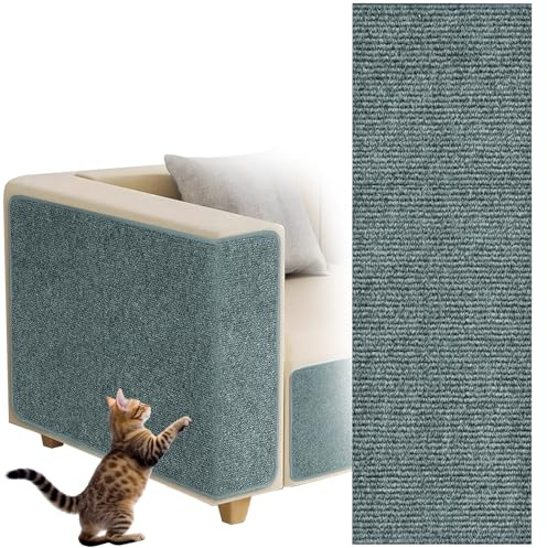 Tapis Griffoir pour Chat Auto-adhésif, dellyy Tapis à Gratter Autocollant pour Chat, Climbing Cat Scratcher, DIY Trimmable Chats Grattoir, Protège Les Tapis et Canapés (Gris Clair, 40×100cm)