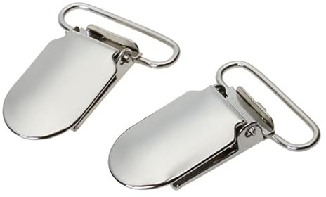 HEALSOPTHY 25St Metal Bygelklämmor för Napphållare Justerbara Clips i Hållfast för Göra Nappklämmor Bib Clips och Hantverksprojekt