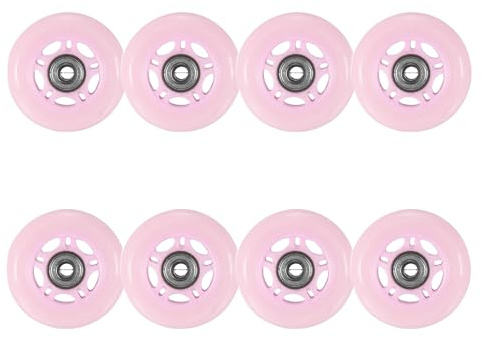 JCXYL EV Lot de 8 Roues de Roller en Ligne 70 mm avec roulements 82A, Accessoires de Remplacement pour Roues de Roller Rose Clair pour Une Seule rangée de roulettes