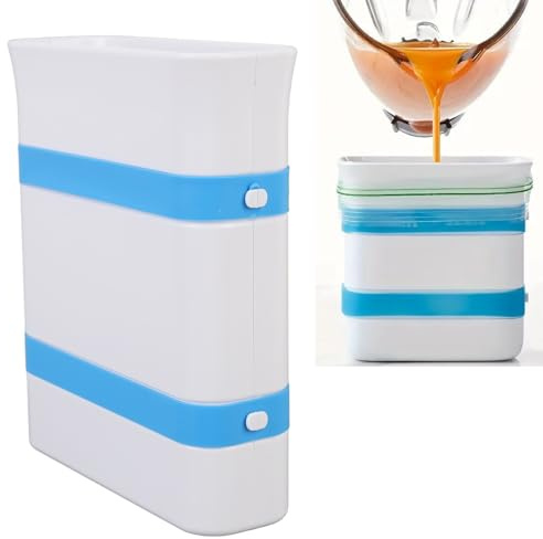 Gsycle Freezer Food Block Maker, Easy To Fill Stands Vertically Silicone Food Soup Freezer Organizer Meal Prep Bag Container to Freeze Soup and Leftovers, 6 x 18.5 x 21.8cm