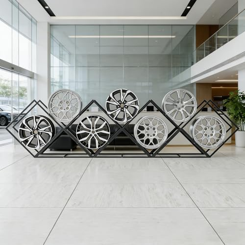 Porta Pneumatici Espositori per Cerchi Multipli Fai da Te, Supporto Impilabile In Acciaio L'organizzazione Cerchi Garage, Scaffali Autoportanti Mozzi Pneumatici, Resistenti(Style 2)