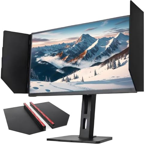 Anti-glare datorskärm solskydd, skrivbordsdatorskärm huva | LED videomonitor huva, 180° justeringsvinkel, integritetsskydd, bländningsreducering, for kontor, spela spel(32in)