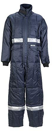 Planam 5124044 Kühl/Gefrierhaus Kühlhaus Overall, Marine/Innenfutter Rot, Größe S