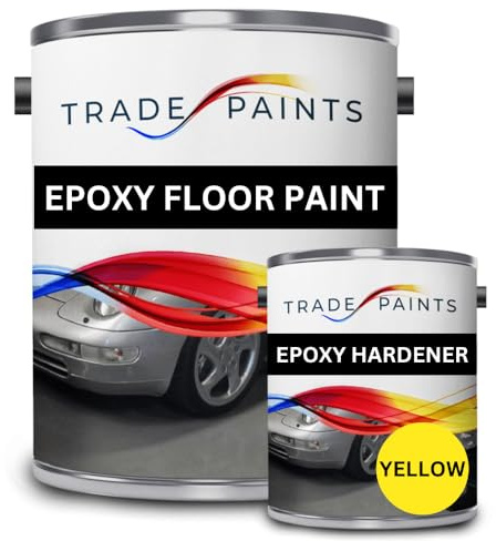 2 Pack Epoxy Garage Floor Paint - 5 Litres (Safety Yellow BS08E51)
