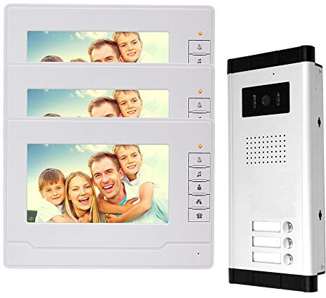 NN99 outdoor Système d'interphone vidéo 3 moniteurs vidéo Sonnette vidéo avec caméra IR Porte de vision nocturne480p pour la maison 3 appartements