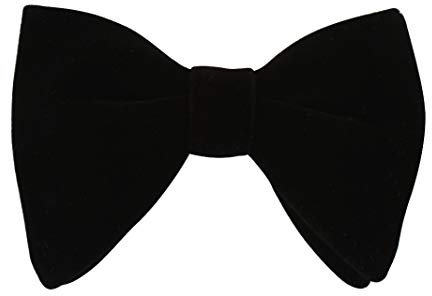 Lovacely Übergroße Herren-Fliege aus Samt, einfarbig, formell, Smoking, vorgebunden, große Fliege, Schwarz, Einheitsgröße