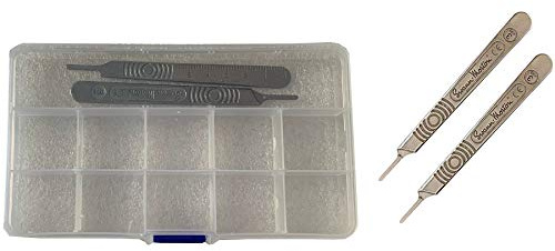 2 PCS Swann Morton Stainless Steel Surgical Scalpel Handle No 3 Suit for Blades 6/9/10/10a/11/12/13/14/15/15a/16/40