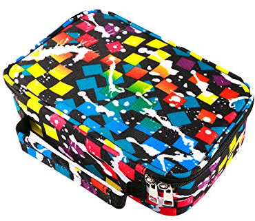 EDATOFLY 72 Slots Federmappe, Große Kapazität Reißverschluss Federmäppchen Stationäre Fall Farbige Bleistifte Halter Case Federtasche mit Innentasche (Quadrat)
