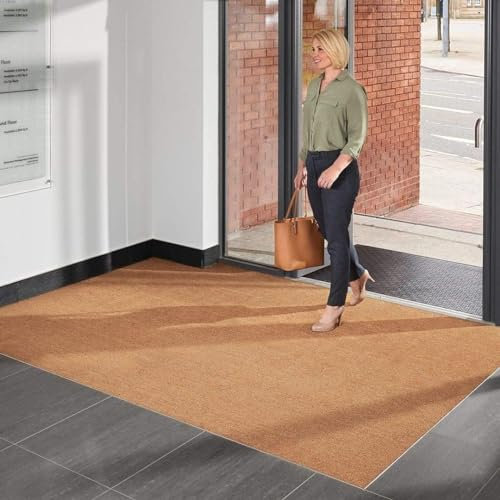 Jacksons Heavy Duty Coir Entrance Matting - Indoor/Outdoor - 1m or 2m Width - Cut To Size - Heavy Duty Tough Fibres - Hallway, Foyer, Lobby,Reception, Door Mat, Roll (1m, 0.4m)