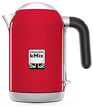 Kenwood kMix Wasserkocher ZJX740RD, hochwertiges Metallgehäuse im stylischen Design, herausnehmbarer Edelstahl-Kalkfilter, Automatische Abschaltung, 360° Basis, Fassungsvermögen 1,7 L, 2200 W, Rot