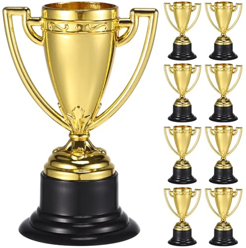 TOYANDONA 24Pcs Oro Premio Trofei Tazze 3. 3 Pollici Mini Plastica Trofei per I Bambini di Partito Concorsi Premi Premi