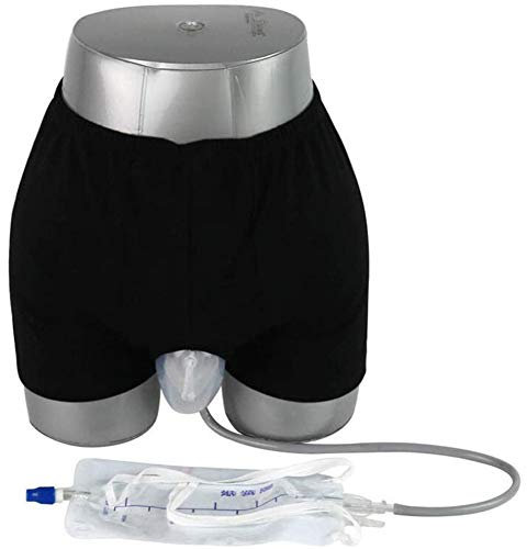 Tragbarer tragbarer Urin-Auffangbeutel Wiederverwendbarer männlicher Urinal-Pee-Beinbeutel 500 ml, Auffangbeutel Silikon-Urin-Trichter-Pee-Halter-Sammler mit Katheter