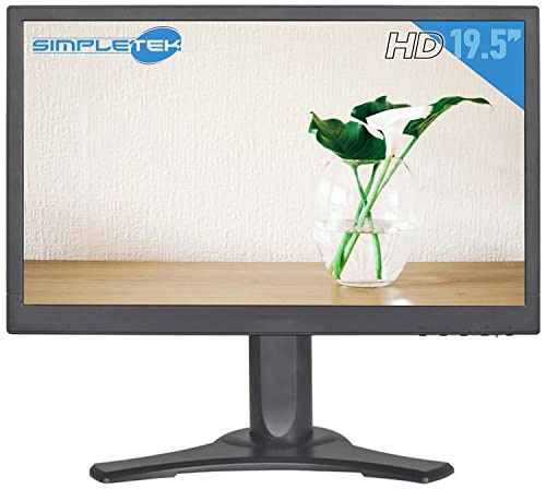 SIMPLETEK - 19,5 tum LCD-skärm | 1600x900px, LED med integrerade VGA-skivor, DVI 16:9 | Svart