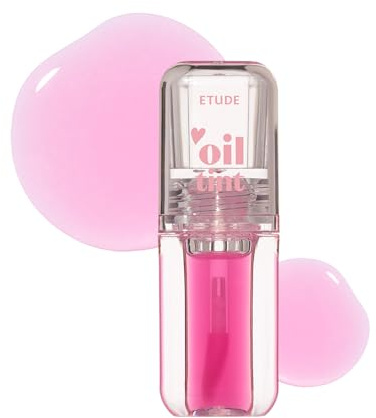 ETUDE Dear Darling Oil Tint #6 Pink Oil 4.2g | High Moisturizing and Strong Hydrating Lip Oil/Lip Gloss | Smooth and Moist Lips | Non-Sticky Lip Oil Tint For Dry Lips | K-beauty