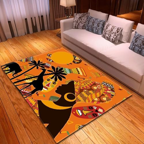okoikfc Afrika Tiere Teppich 60 x 120 cm 3D Afrika Tiere Teppich Wohnzimmer, Teppiche für Kinderzimmer Schlafzimmer Deko Antirutschmatte Carpet Matte K686