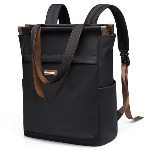 GOLF SUPAGS Bolso Convertible para Portátil, Mochila para Portátil para Mujer, Bolsa de Viaje Informal para Portátil de 15.6 Pulgadas, para la Escuela, los Viajes, el Trabajo (Negro)
