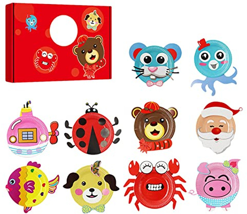 SOUQDWL DIY Animal Art Kit, Funny Animal Art Paper Plate, for Kids Toddlers Activities, Easy to Carry, Wonderful Choice for Preschool Learning