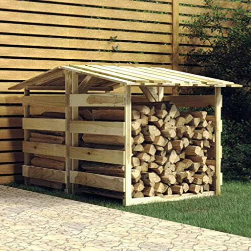Xichuzi Pergolen mit Dach 2 STK Kaminholzregal, Brennholzregal Außen, Holzstapelhilfe, Holzunterstand, Kaminholzregal Aussen, Holzregal Kaminholz, 100x90x100 cm Kiefernholz Imprägniert