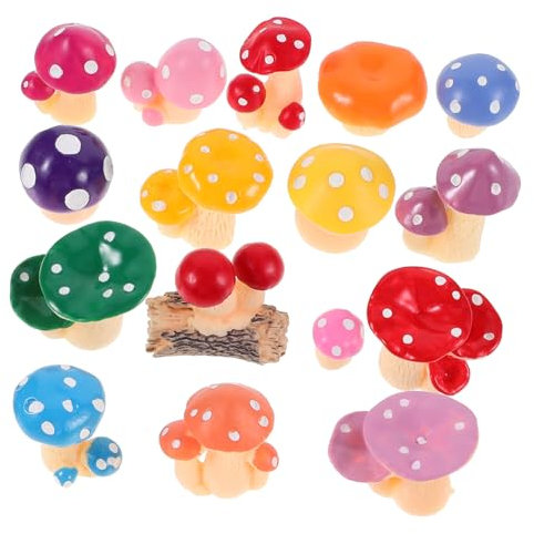 CIMAXIC Lot de 32 Figurines De Champignons Miniatures Décoration pour Jardin Bonsaï Maison Fête des Mères Pâques