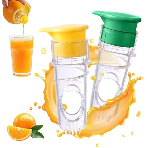 ARTGUTS 2 spremiagrumi manuale, pratico spremiagrumi, spremiagrumi a vite, per limoni, mandarini, arance (giallo e verde)
