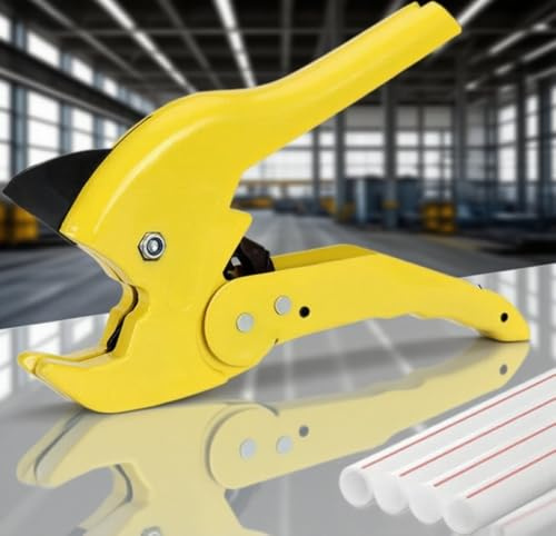 Plastic Pipe Cutter - PVC Cutter,Heavy Duty Ratchet Type Pipe Cutter,Cuts up to 42mm PEX,PVC,PPR Plumbing Pipes,Plastic Hoses Premium Plastic Pipe Shear,Suitable for Home Working and Plumber
