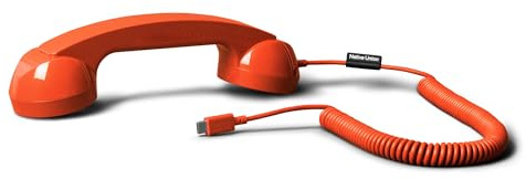 Native Union Pop Phone – Auricular de Teléfono Retro con Micrófono y Altavoz, USB-C para iPhone, iPad, Portátil, Tableta, S25, Flip/Fold 7 – Trabajo Híbrido, Llamadas, Videoconferencias (Rojo Alarma)
