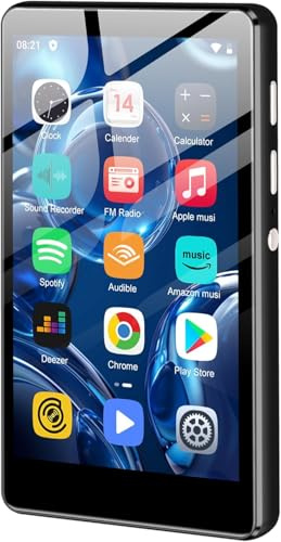 SWOFY 80GB MP3 Player mit Bluetooth und WLAN, 4.0-Zoll Touchscreen MP3 & MP4 Player Android mit Spotify, Amazon Music, FM Radio, Rekorder, E-Book, Browser (Schwarz)