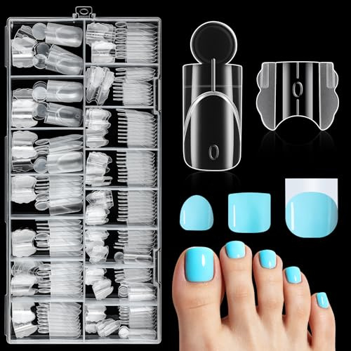 Kiiwah 280 Pezzi Dual Form Piedi, Sandwich Dual Form Quadrate Riutilizzabile Unghie Finte Top & Bottom Mold per Unghie Ricostruzione, 15 Taglie