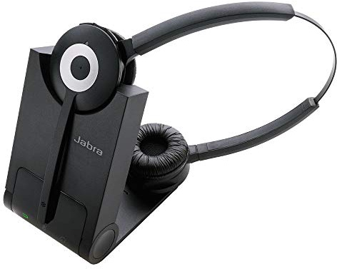 Jabra Pro 930 MS DECT Kabelloses On-Ear Stereo Headset - Skype for Business Zertifiziert - HD Voice und Noise Cancelling - zur Verwendung mit Softphones in Europa - EU-Stecker, Schwarz
