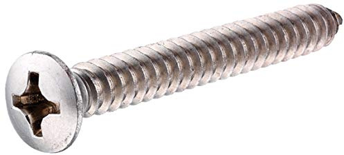 Hillman 823666 Stainless Steel Oval Head Phillips Sheet Metal Screw, 8 x 1-Inch, 100-Pack