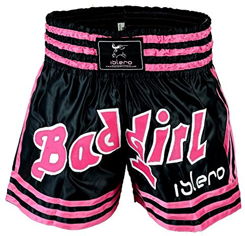Islero Damen/Mädchen Muay Thai Shorts für Kampfsport, Kick Boxing, Kampfausrüstung für Frauen, XS