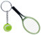 TOYMYTOY Tennis Schläger Keychain, grüner Sport Schlüsselring der Neuheit, Mini Tennisball Anhänger Geschenke, Farblich Sortiert