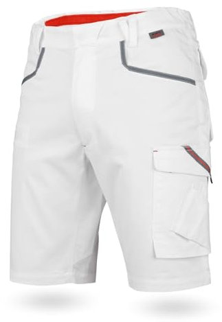 WÜRTH MODYF Arbeitsshorts Stretch X - professionelle Arbeitshose für Herren - Arbeitsshorts mit Reißverschluss - in der Größe 40 in Weiss