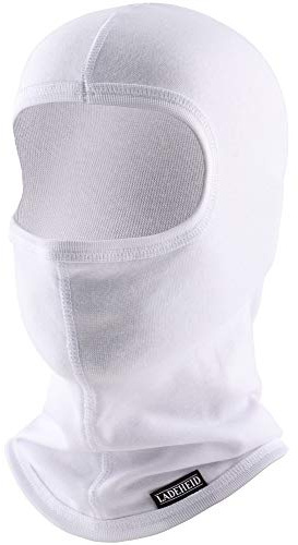 Ladeheid Sturmhaube Winter Skimaske für Herren und Damen Silverplus Thermoaktiv Balaclava Komfort Ideal für Ski Sturmmaske Motorrad Fahrrad LA-127 (Weiß, XS/S)