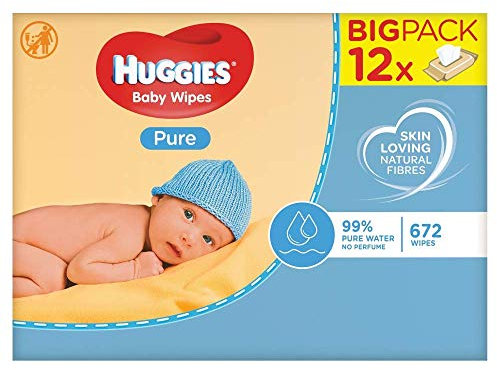 Huggies Pure Baby Wipes - 12 Packs (672 Wipes Total)