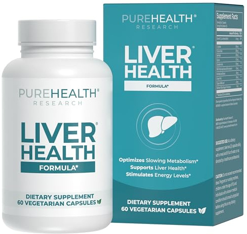 PUREHEALTH RESEARCH Liver Health – Liver Cleanse Detox & Repair Support Supplement- with Milk Thistle, Turmeric Powder, Dandelion, Artichoke, Beet Root, Ginger, L Cysteine HCL & More - 60 Capsules