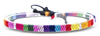 Made by Nami Pulsera Boho Surfer para Mujer y Hombre - Accesorios para Fiestas y de Playa - Hechos a Mano - 100% Resistente al Agua y Ajustable (Arco iris)