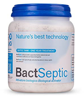 BactPro - BactSeptic - Pulizia e manutenzione delle fosse biologiche, scioglie gli ingorghi ed elimina cattivi odori - Attivatore Biologico - Polvere 1,3 kg con dosatore