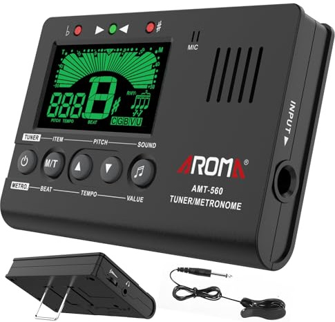 Digital Metronome Tuner Tone Generator, Moreup 3 in 1 Musical Tool with Contact Clip-on Microphone for Guitar Bass Violin Ukulele Chromatic Clarinet Flute Trumpet